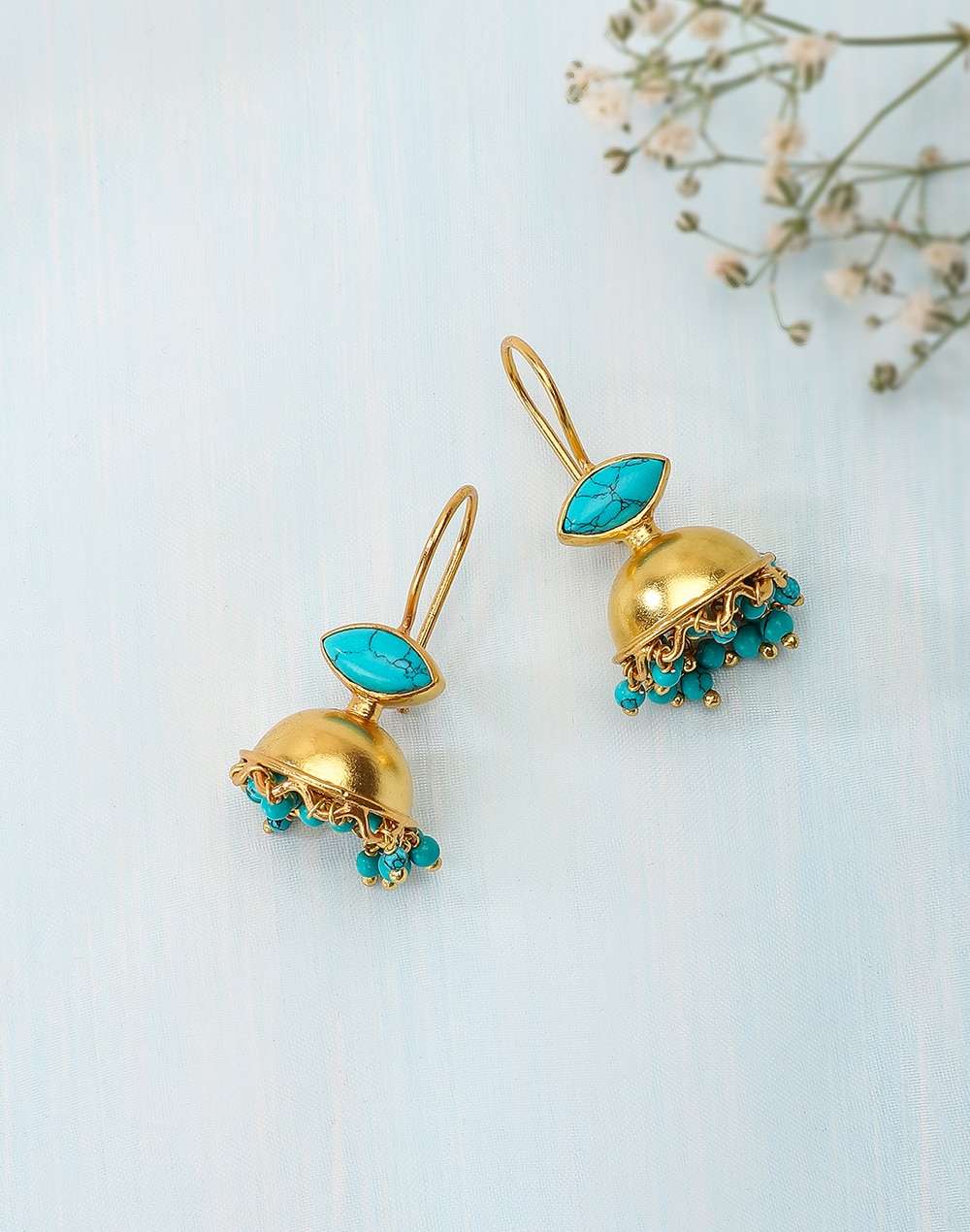 Silver Golden Plated Dangler Earrings