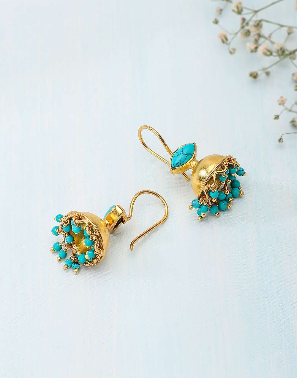 Silver Golden Plated Dangler Earrings