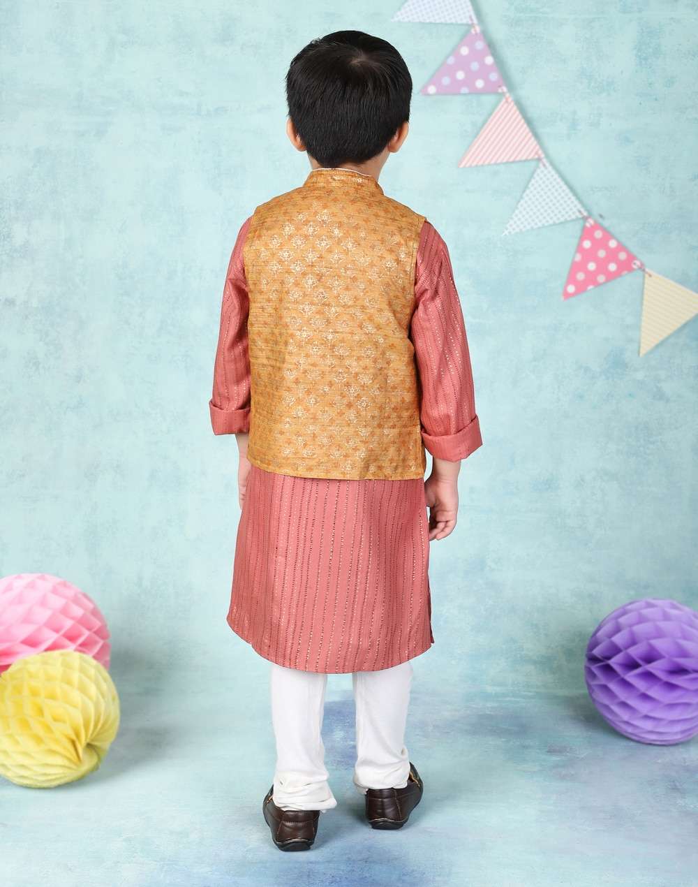 Silk Tussur Ghicha Printed Nehru Jacket