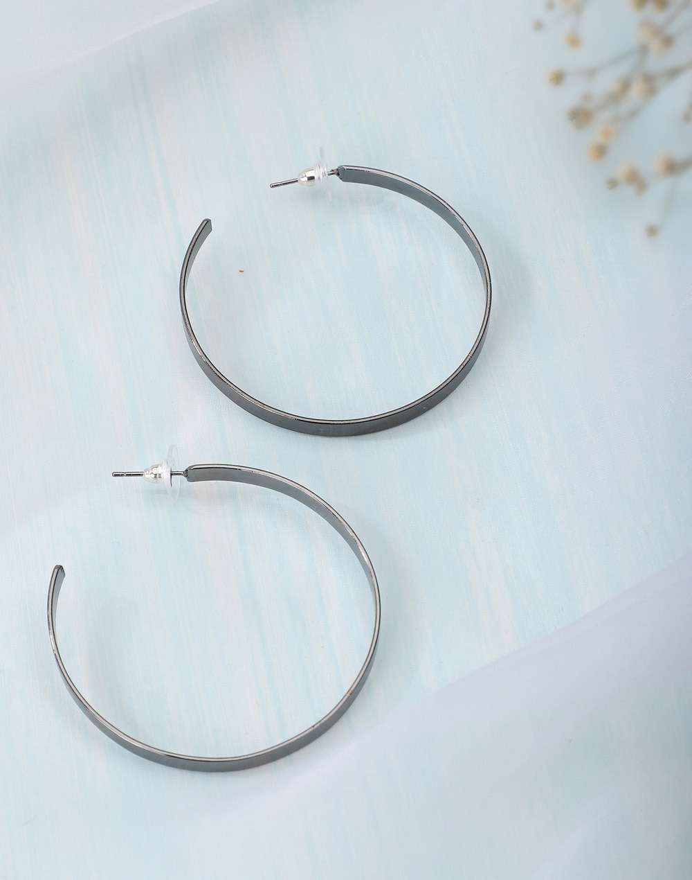FabNu Metal Grey Bali Earrings