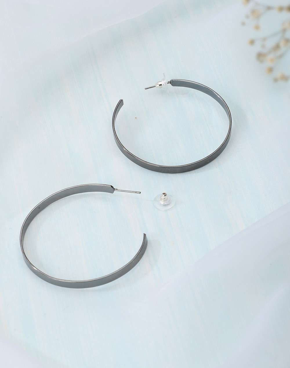 FabNu Metal Grey Bali Earrings