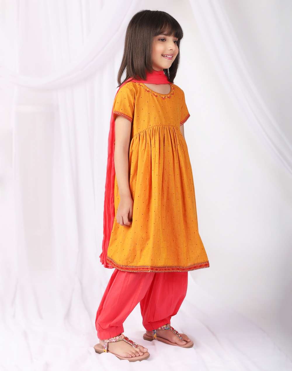 Cotton Nagari Printed 3 Piece Salwar Suit Set