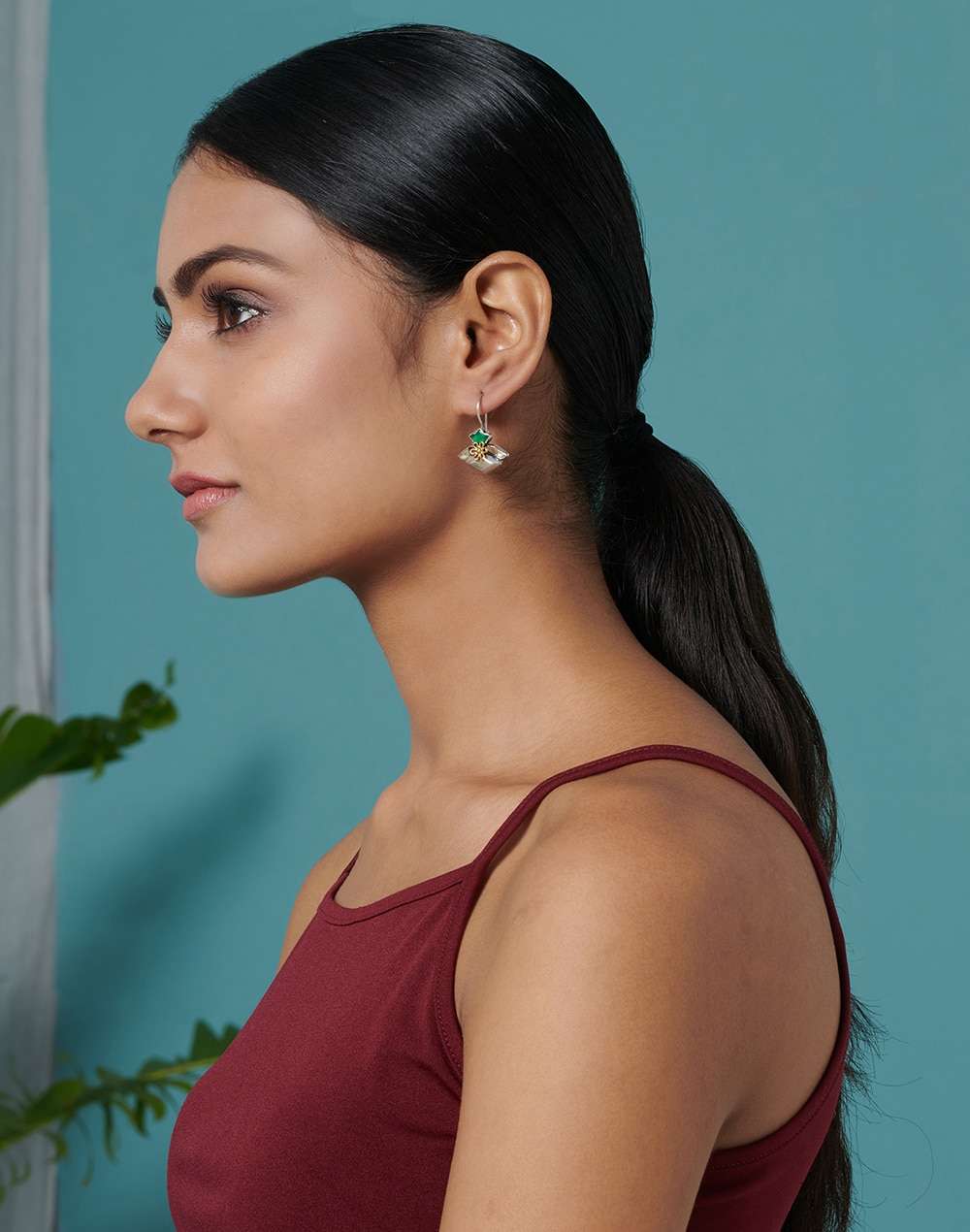 Silver Two Tone Dangler Earrings