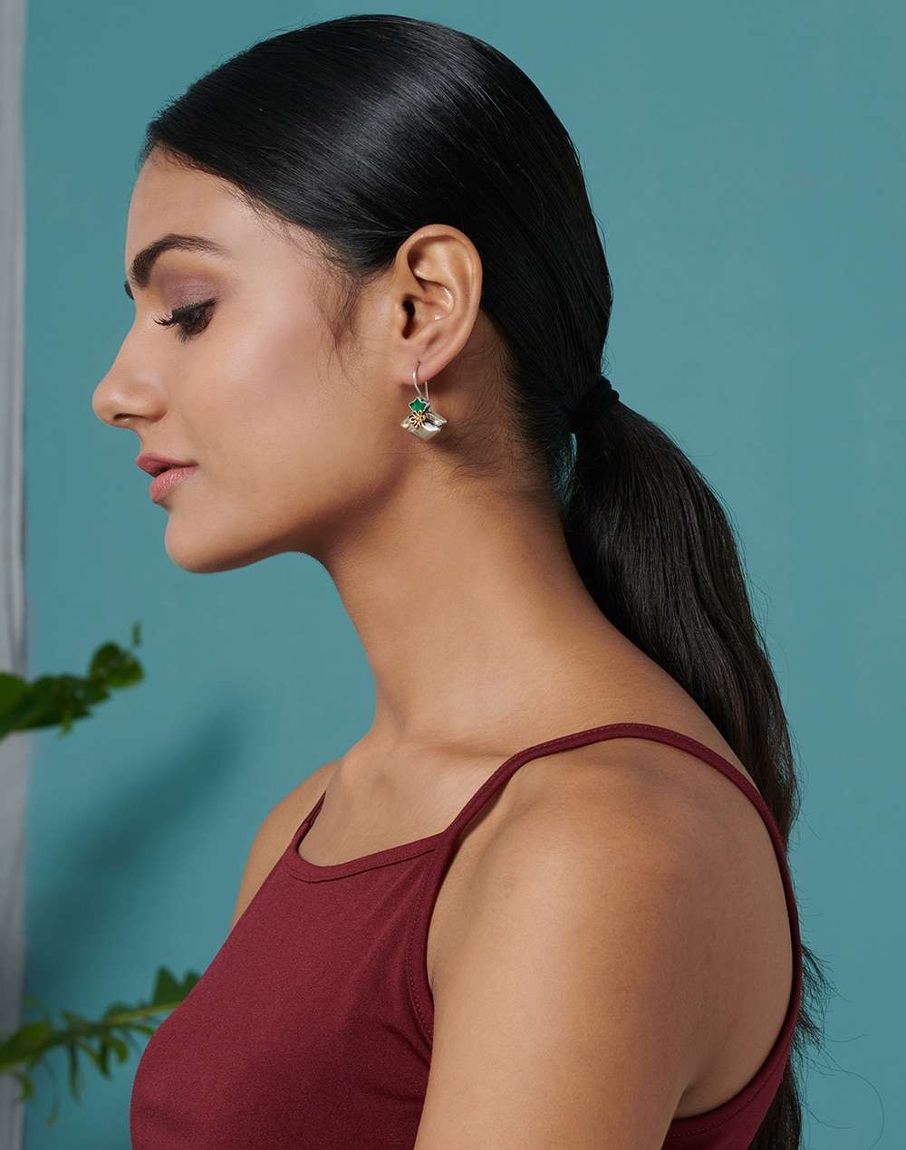 Silver Two Tone Dangler Earrings