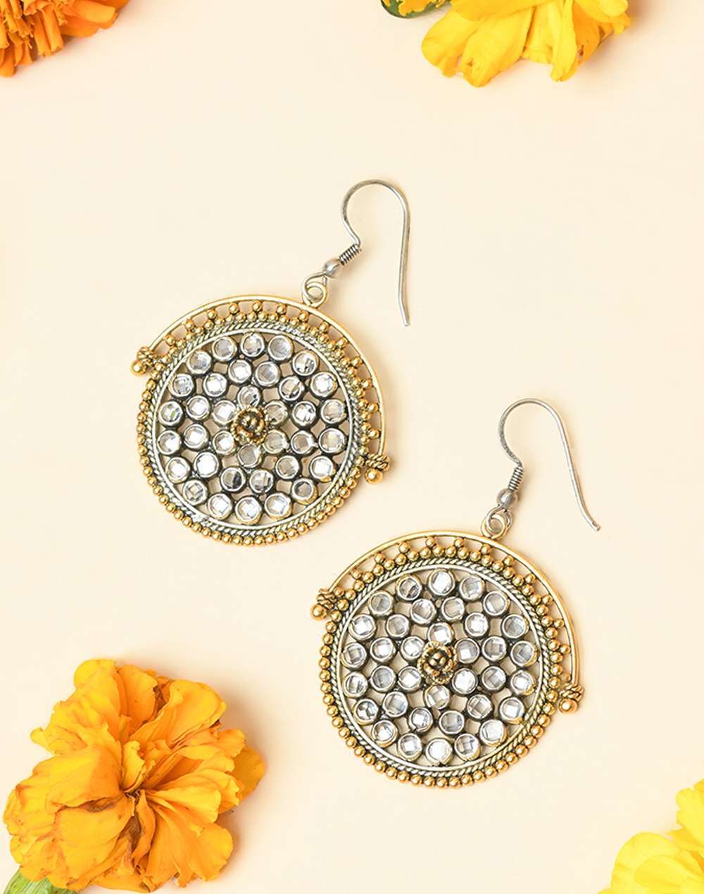 Silver Two Tone Jhumka Earring