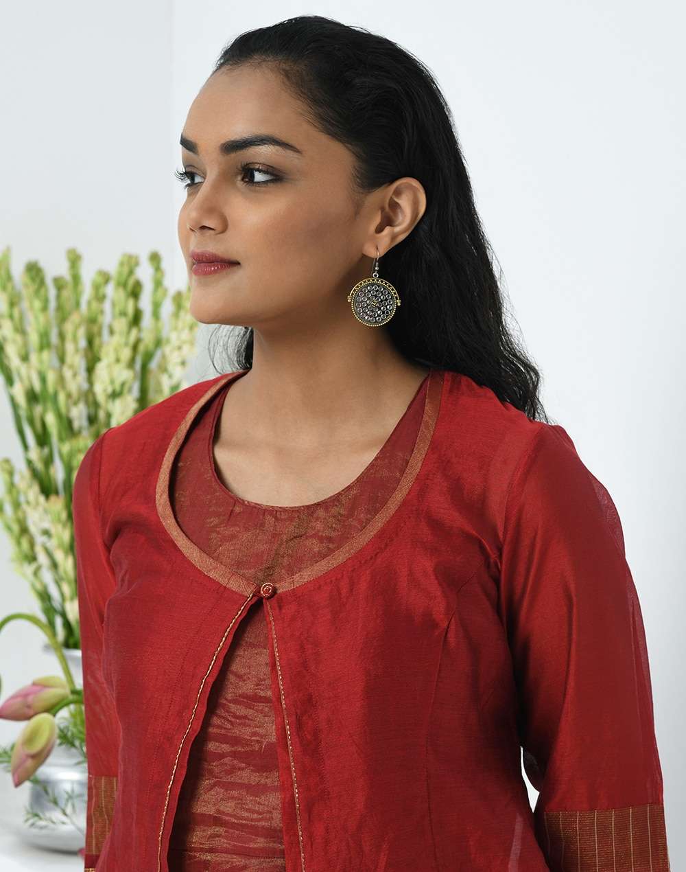 Silver Two Tone Jhumka Earring