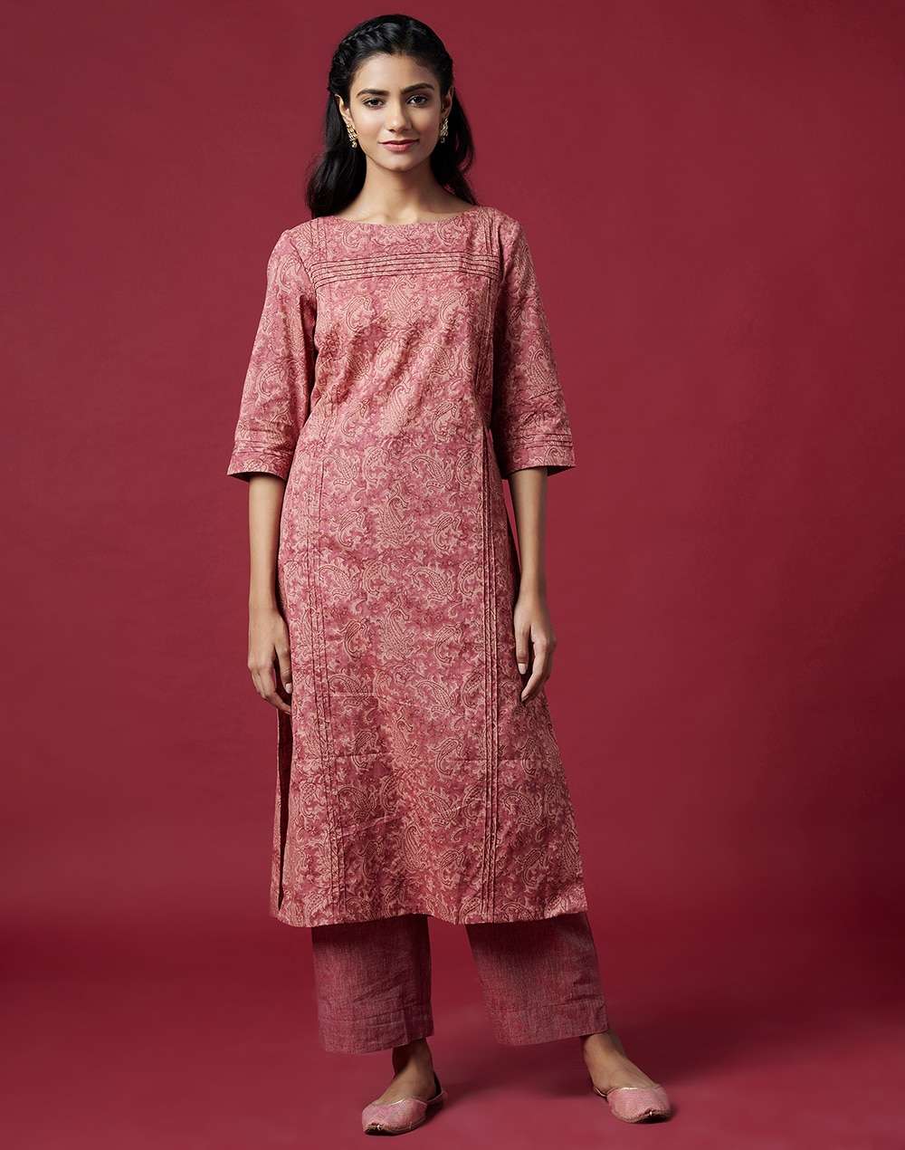 Cotton Slub Printed 2Pc Kurta Set
