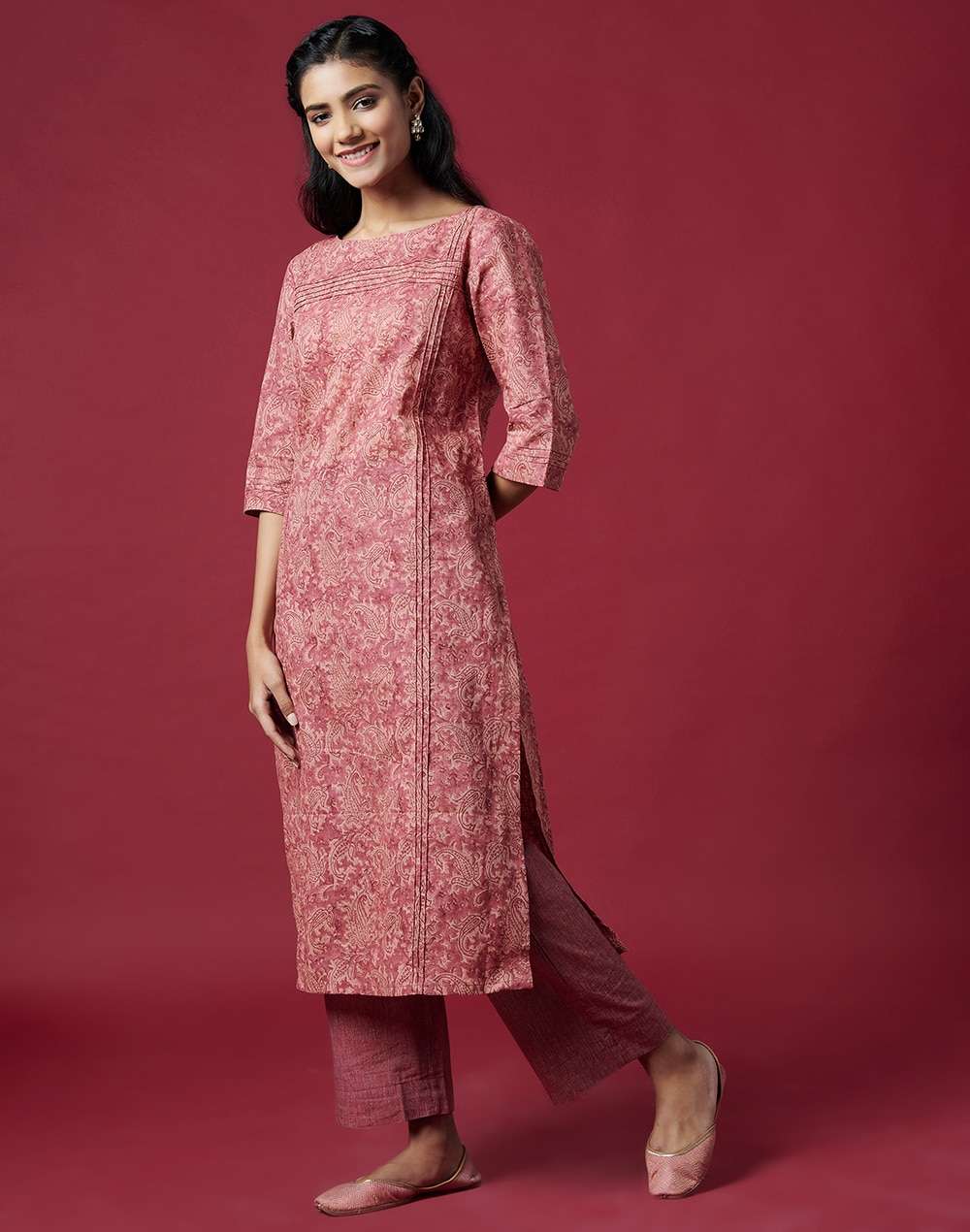 Cotton Slub Printed 2Pc Kurta Set