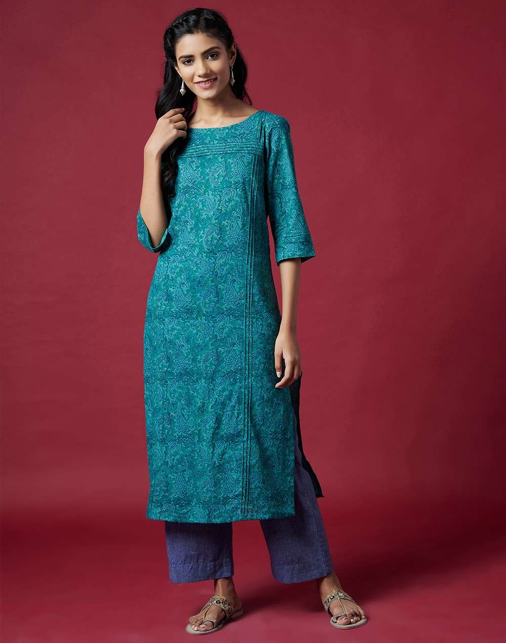Cotton Slub Printed 2Pc Kurta Set