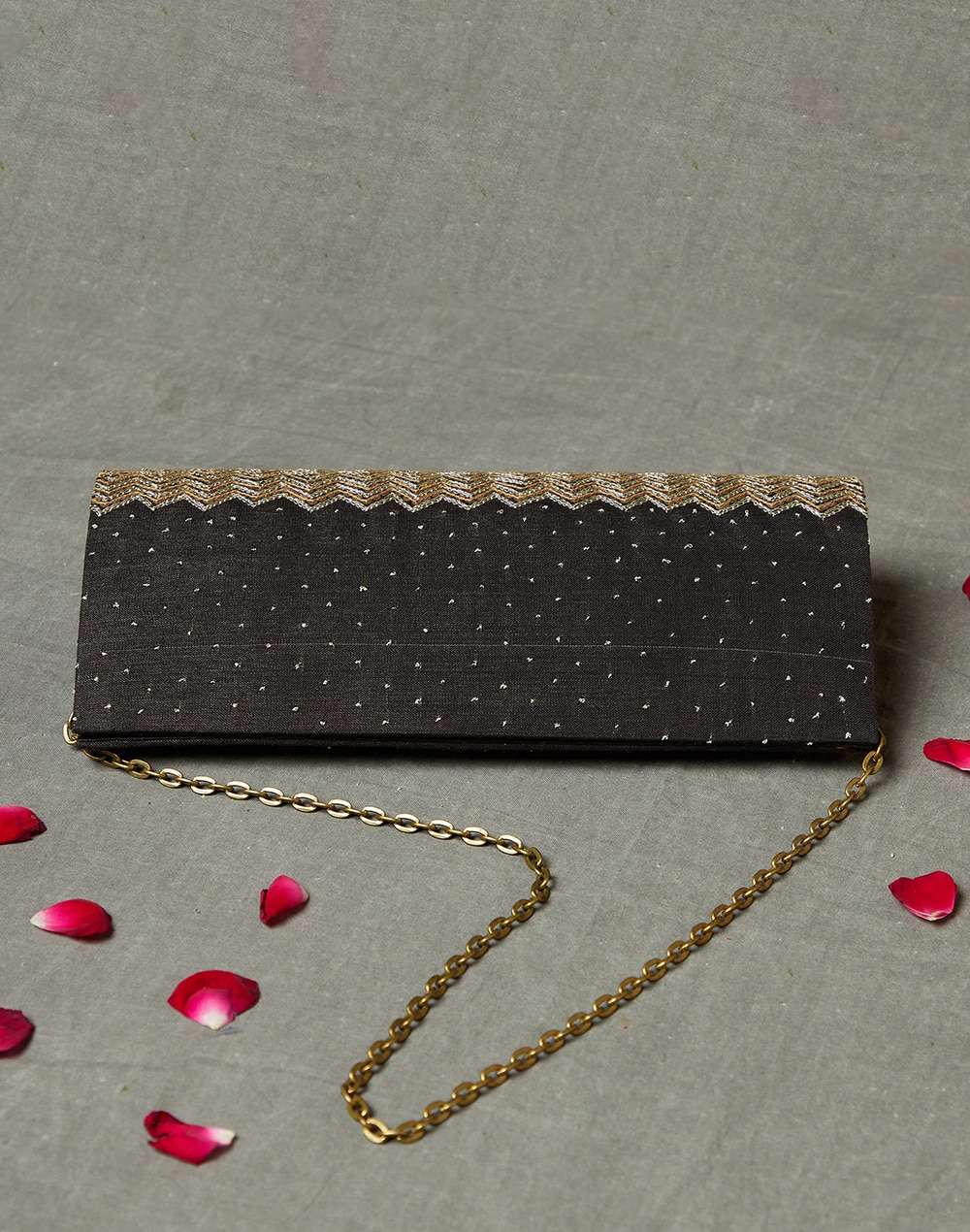 Fabric Embroidered Clutch Bag
