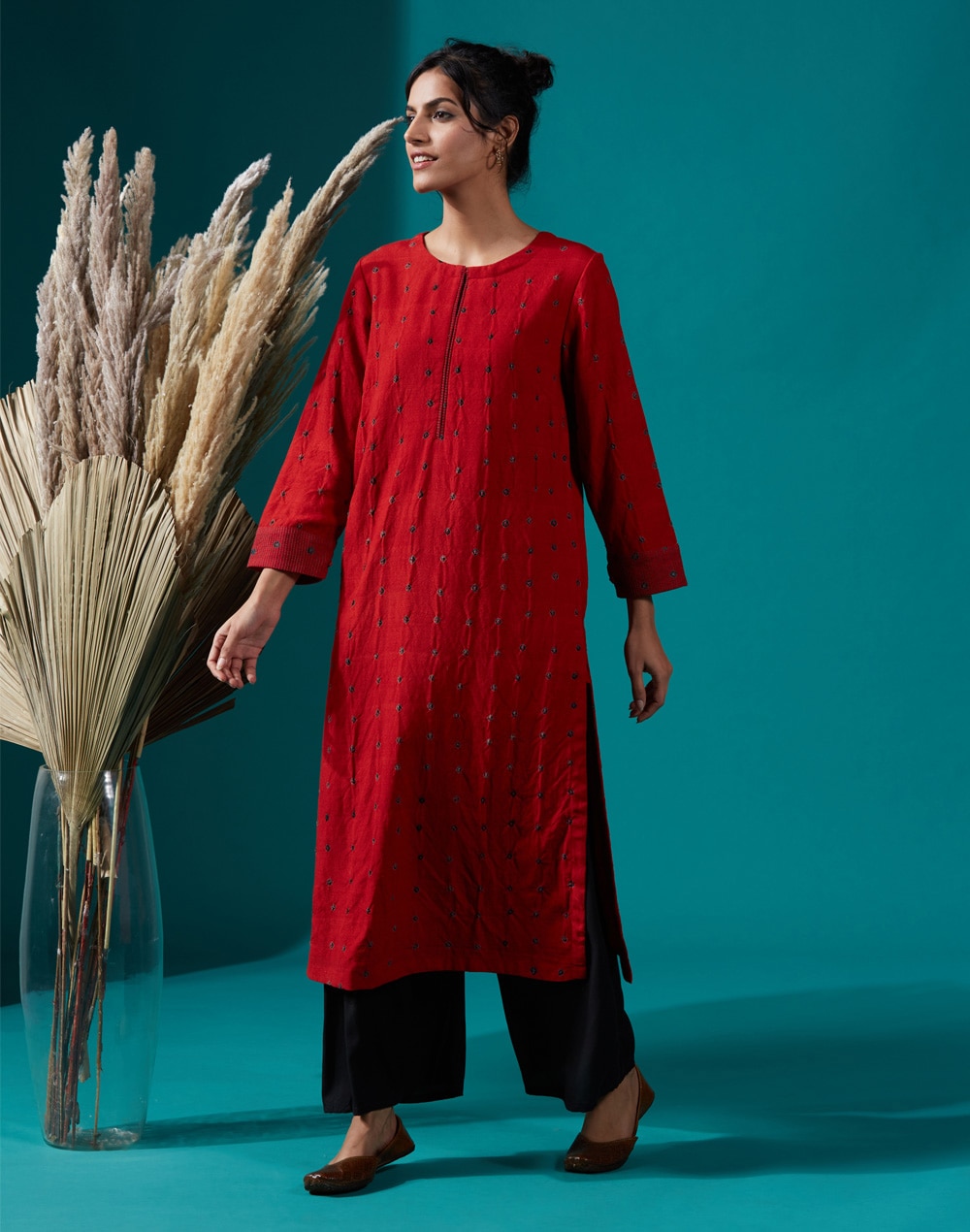 Buy Wool Ultra Bandhani Long Kurta for Women Online at Fabindia ...