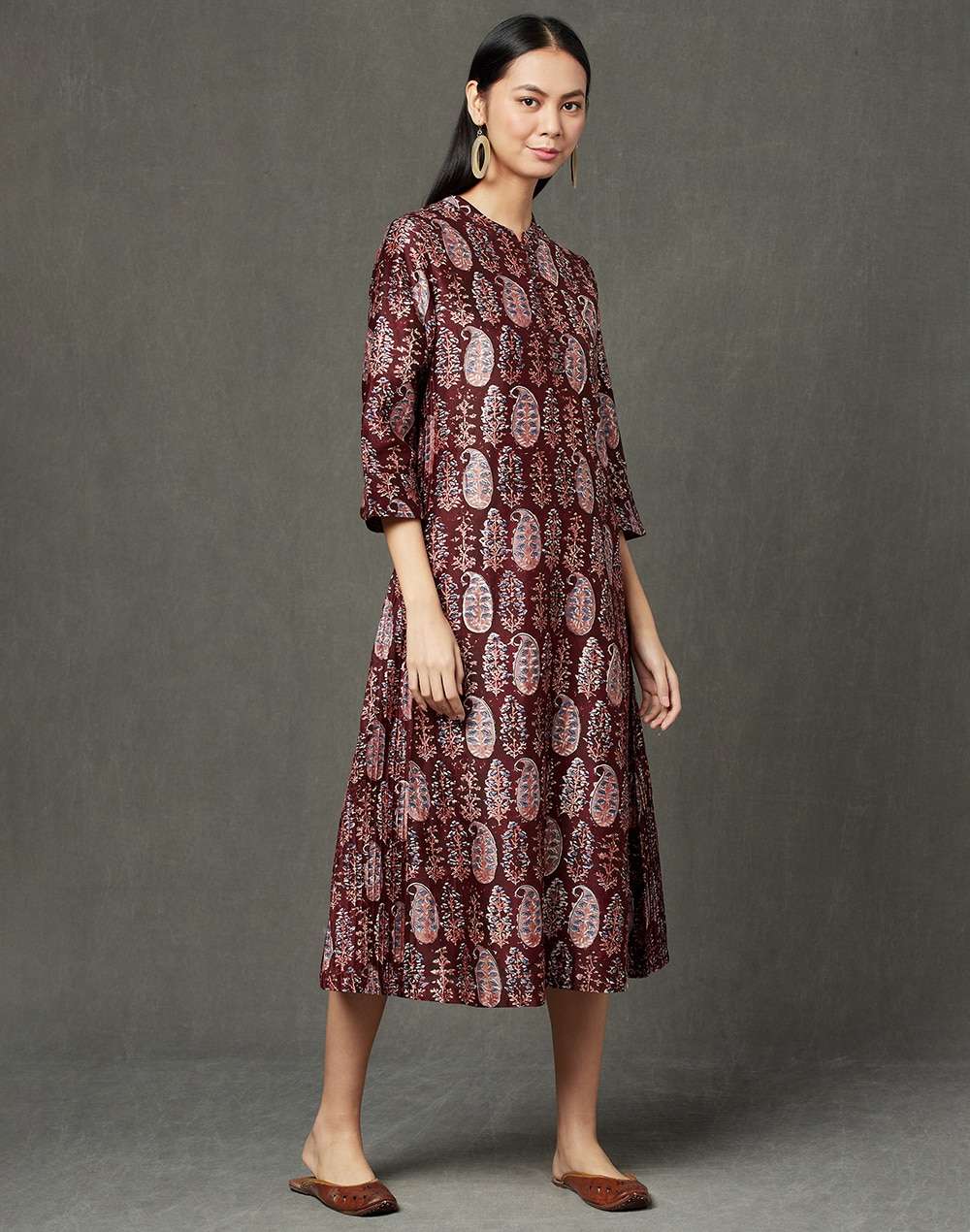 Cotton Silk Printed Slim Fit Long Kurta