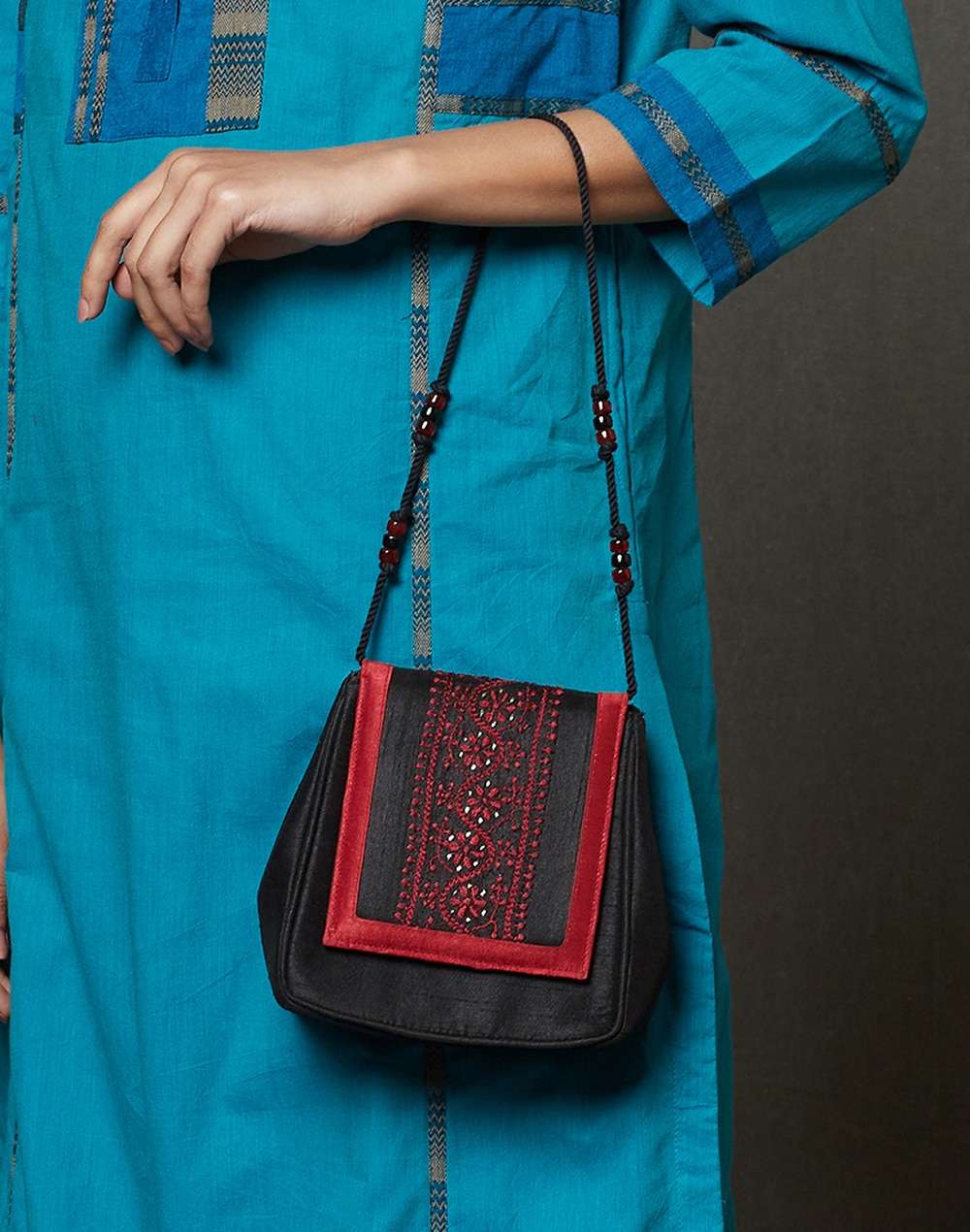 Fabric Embroidered Clutch Bag