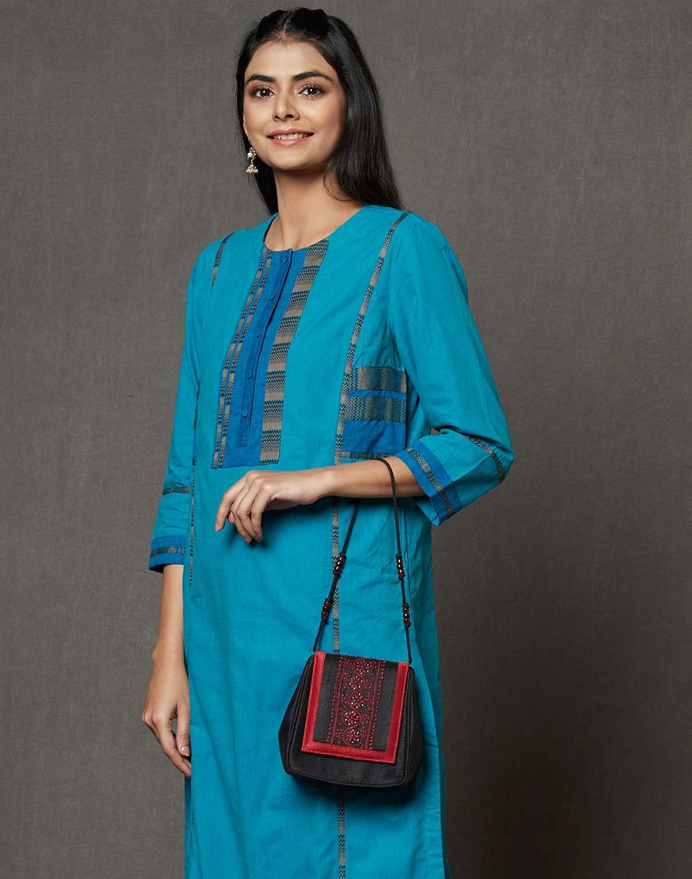 Fabric Embroidered Clutch Bag