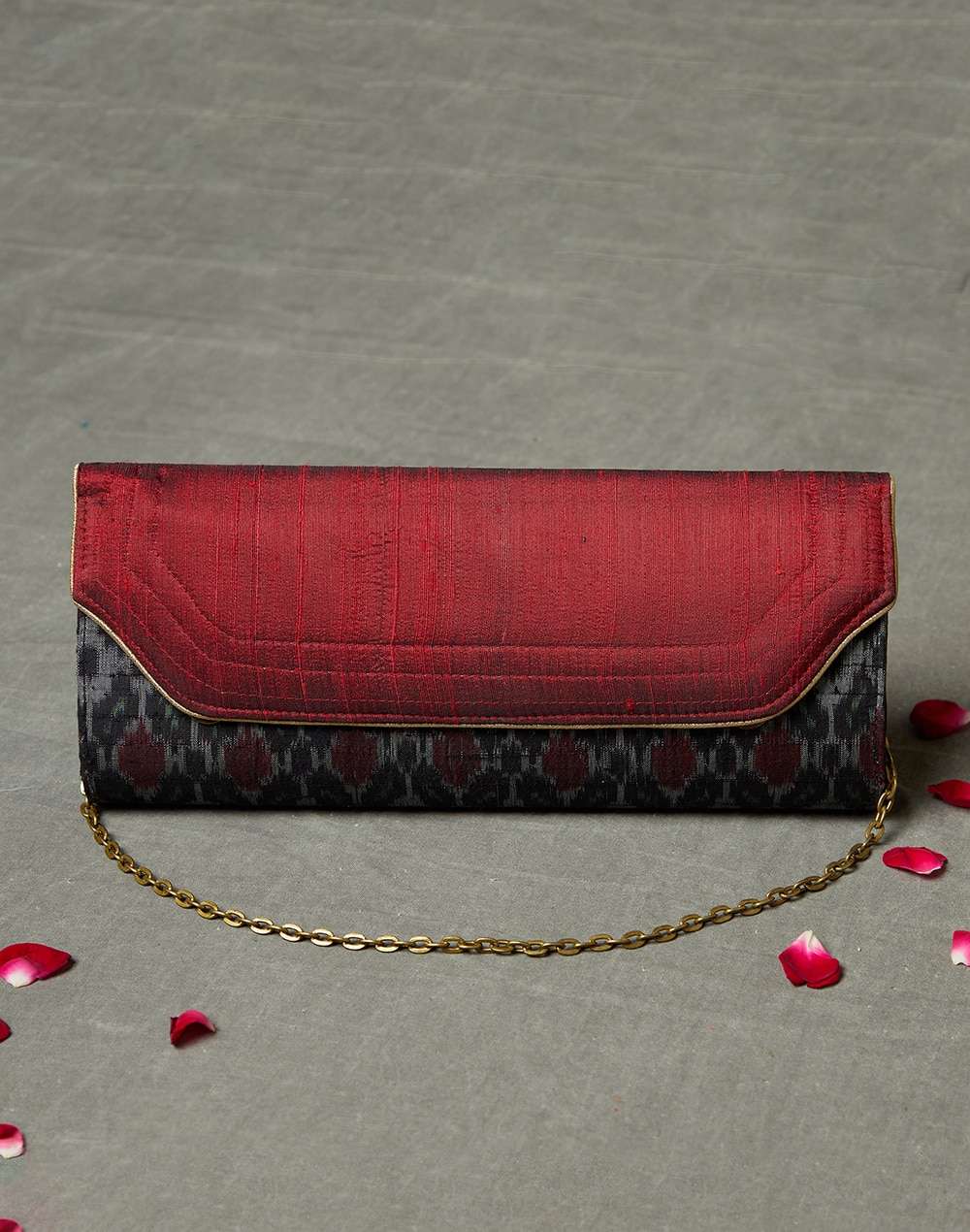 Fabric Red Clutch Bag