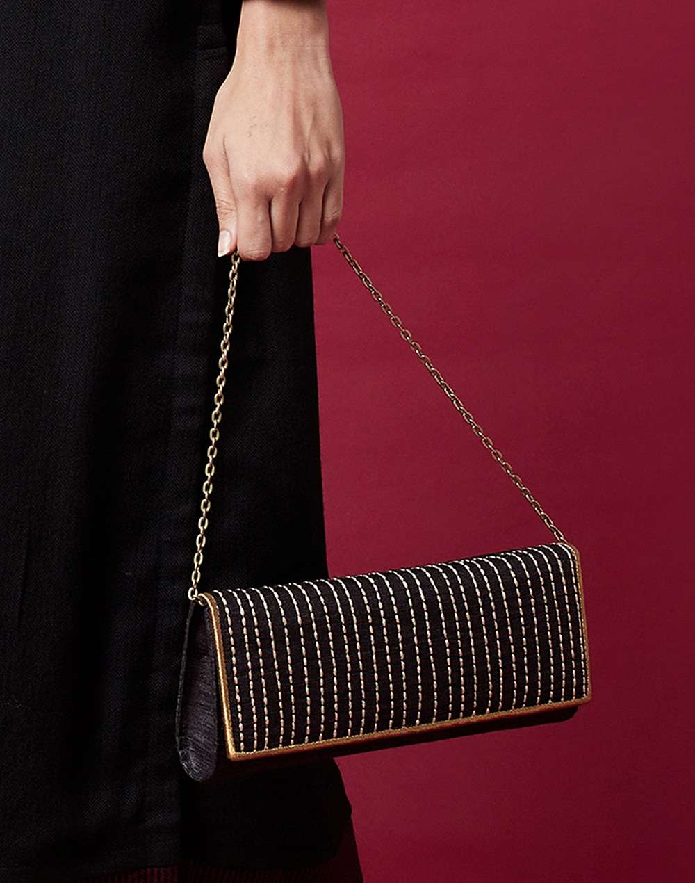 Fabric Punh Clutch Bag