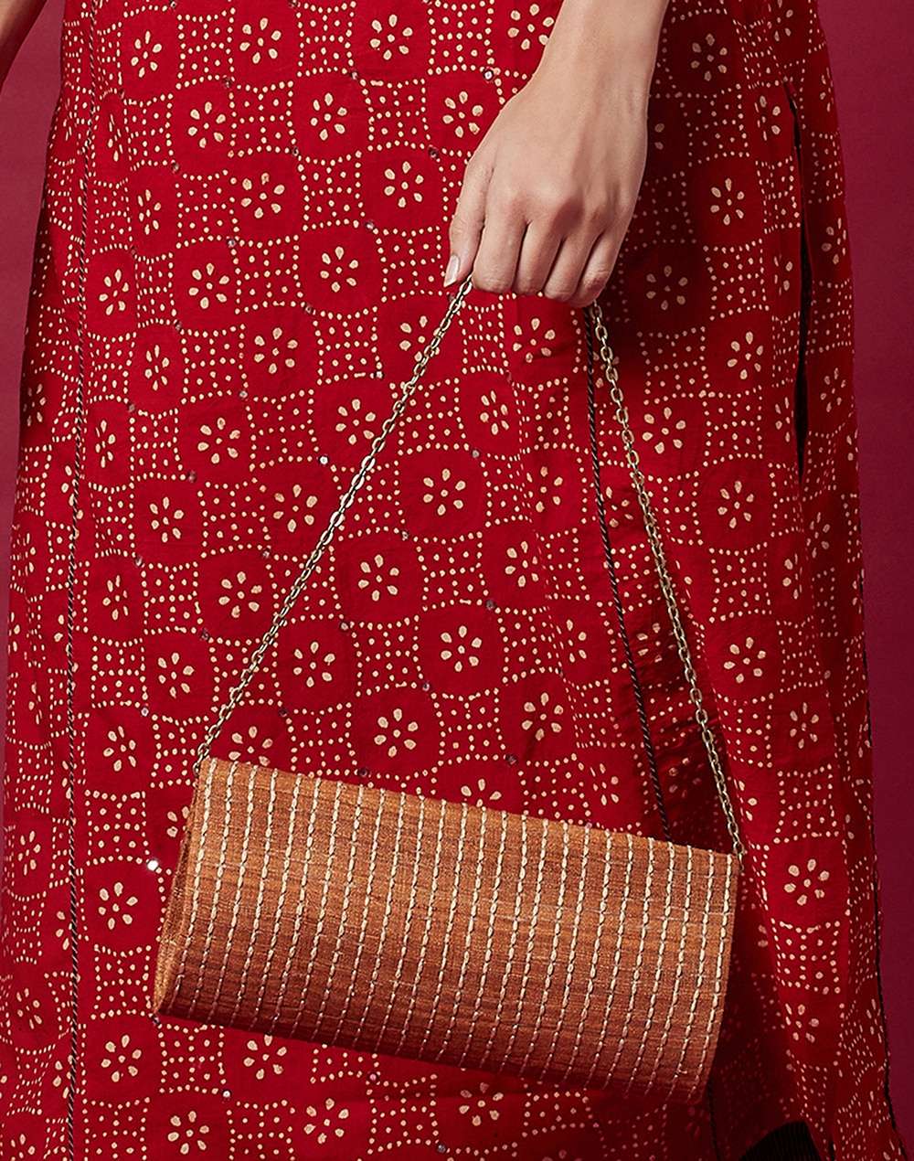 Fabric Punh Clutch Bag