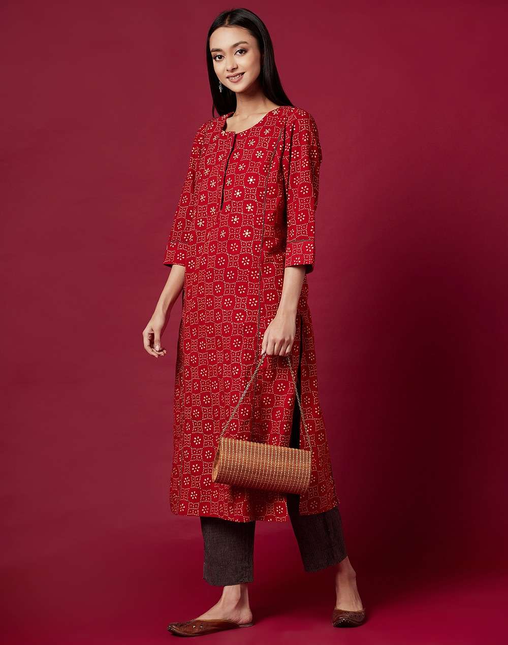 Fabric Punh Clutch Bag