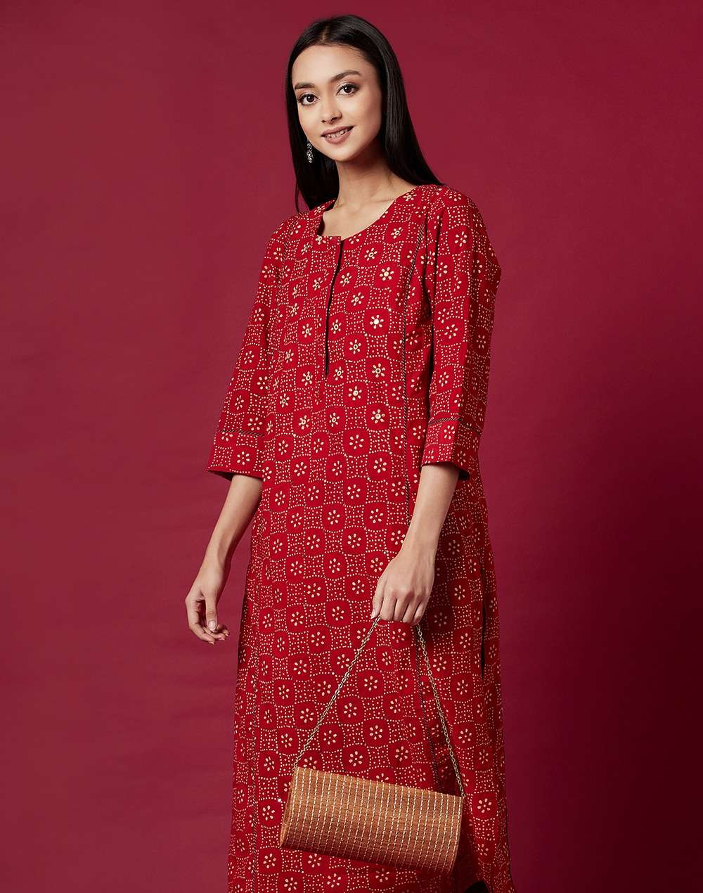Fabric Punh Clutch Bag