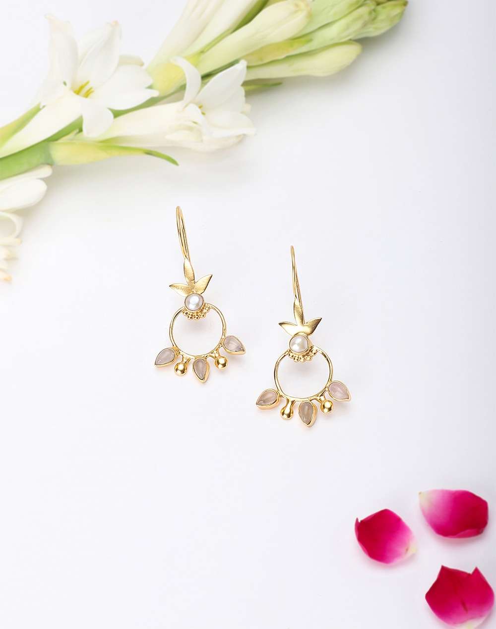 Silver Gold Plated Dangler Earrings
