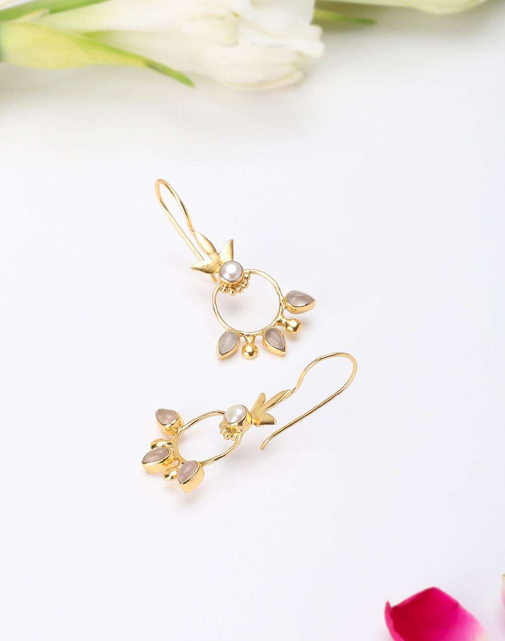 Silver Gold Plated Dangler Earrings