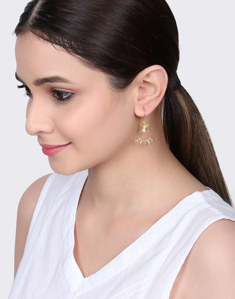Silver Gold Plated Dangler Earrings