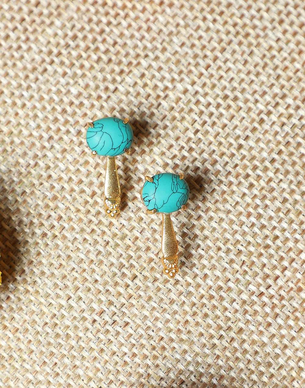 Silver Golden Plated Stud Earrings
