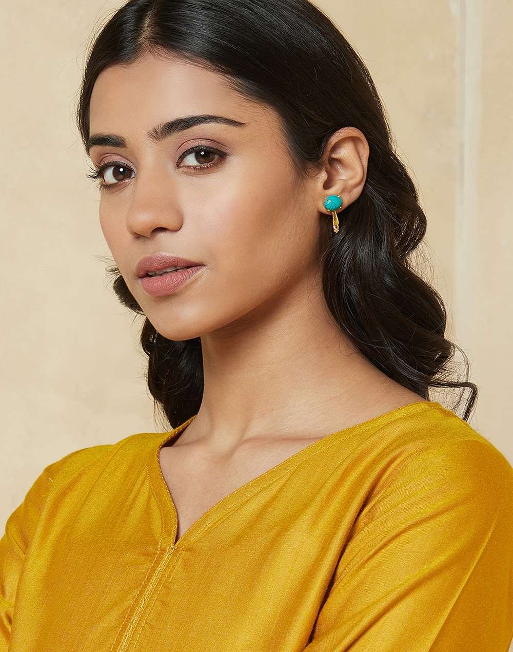 Silver Golden Plated Stud Earrings