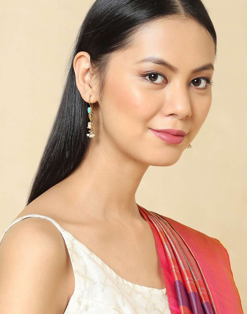 Silver Golden Plated Dangler Earrings
