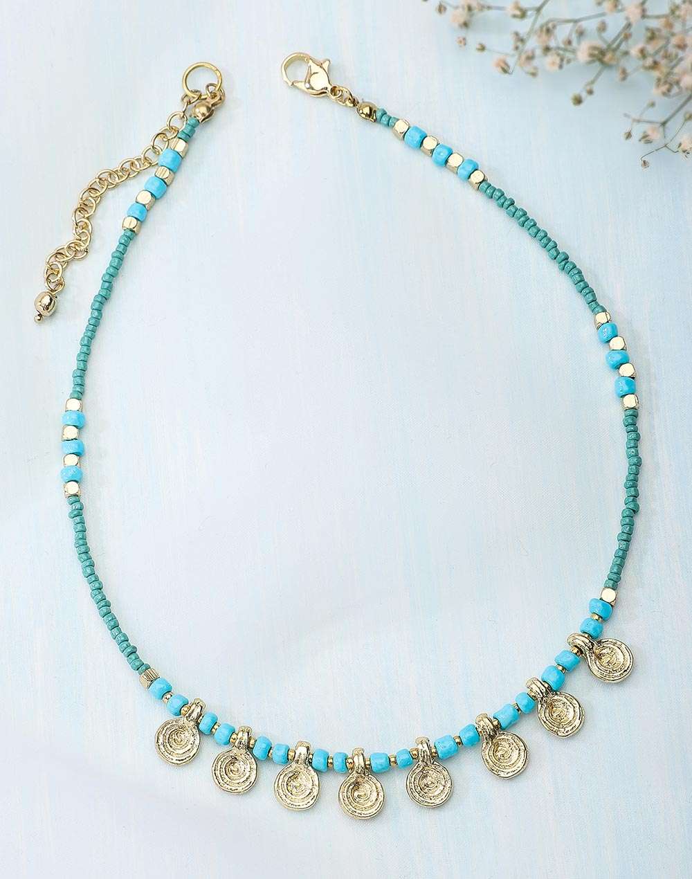 Metal Blue Choker Necklace