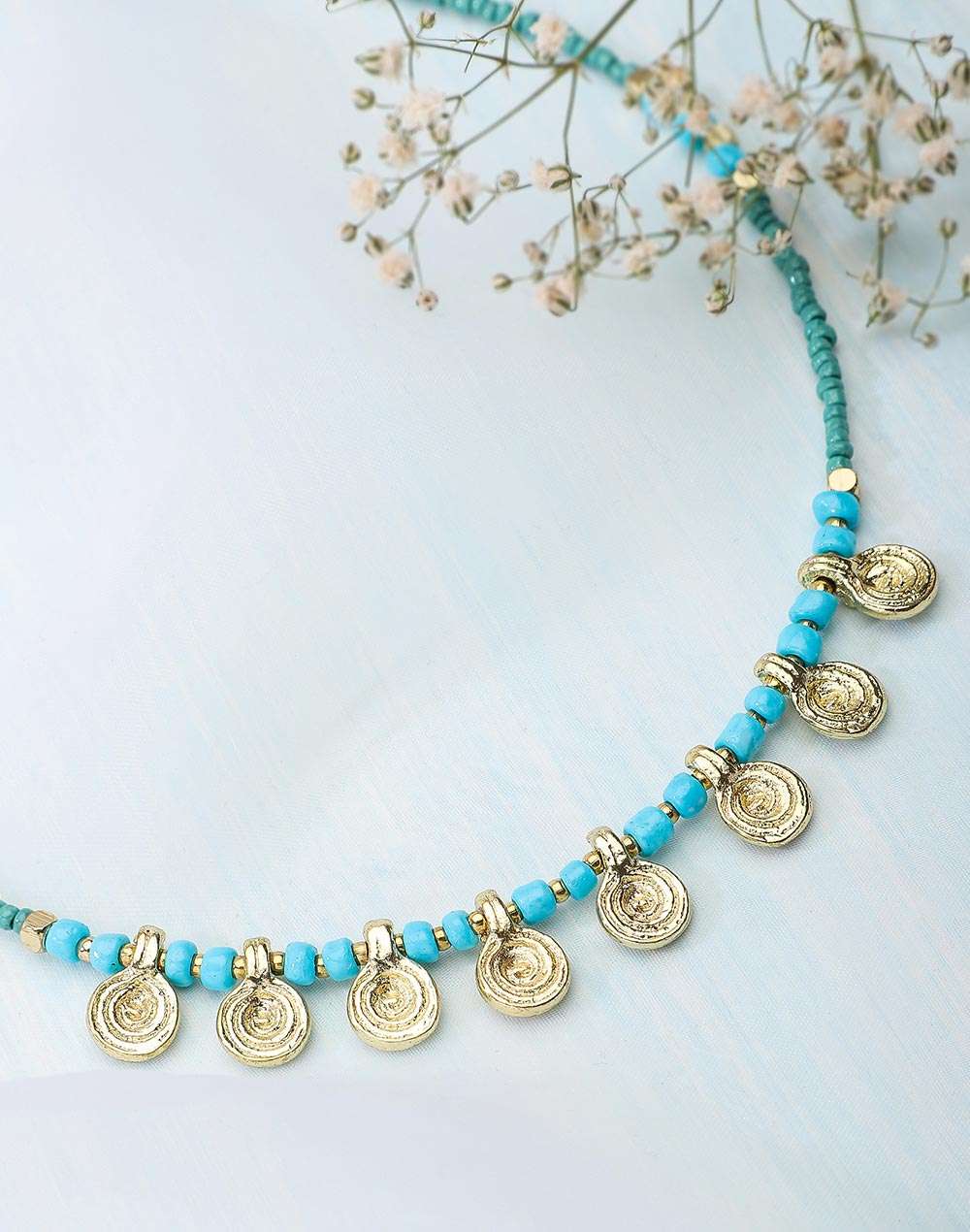 Metal Blue Choker Necklace
