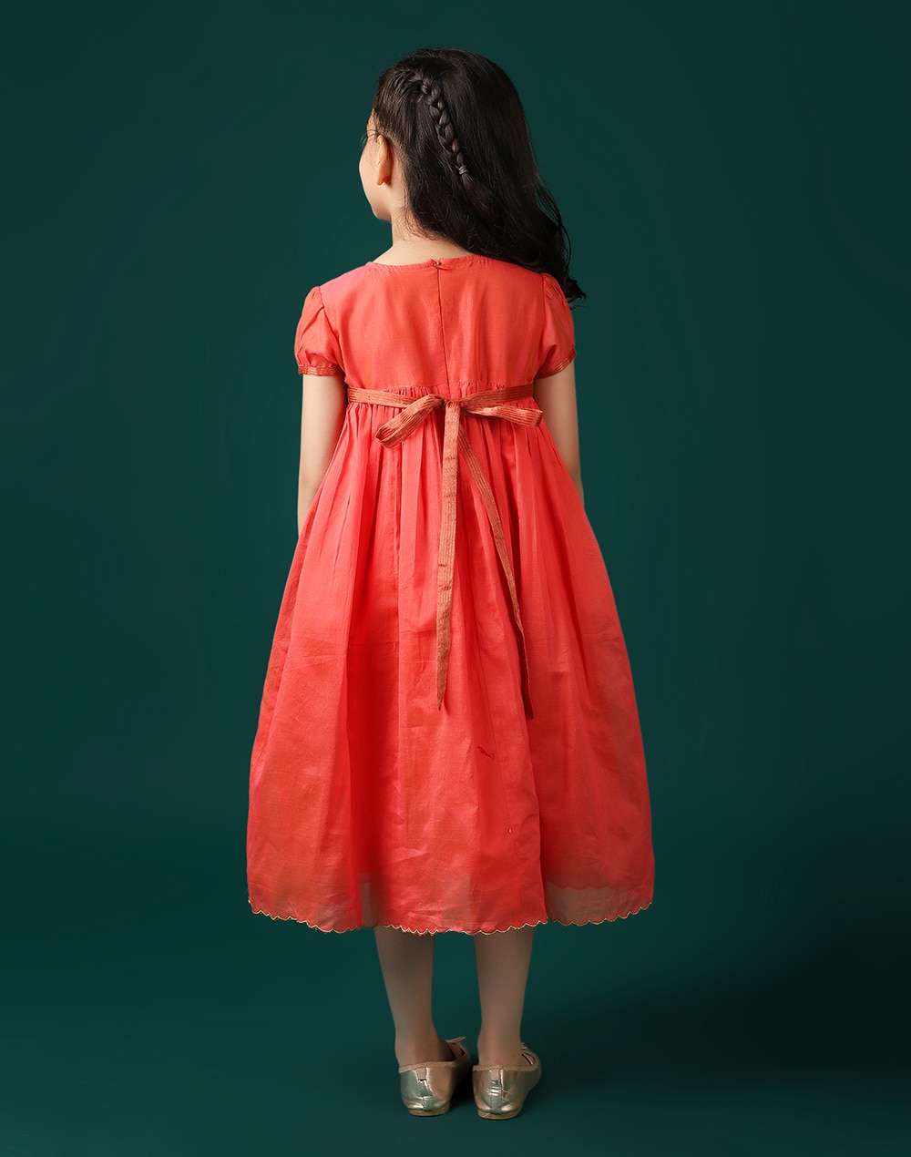 Cotton Silk Embroidered Dress