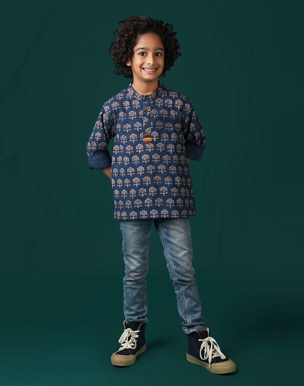 Cotton Block Printed Short Kurta