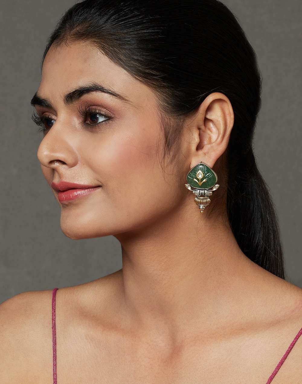 Silver Two Tone Dangler Earrings