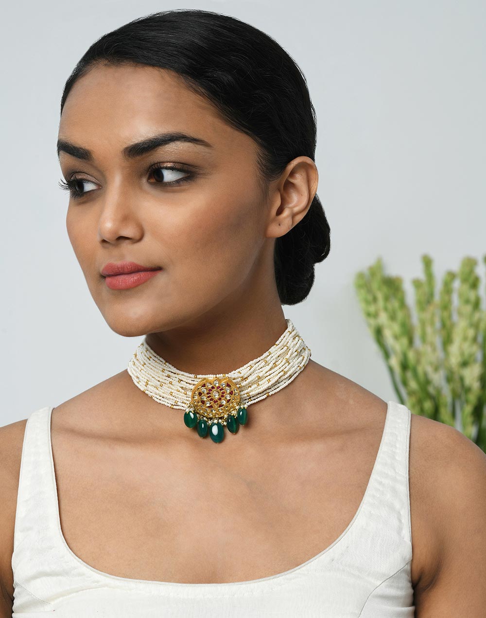 Silver Gold Plated Choker Necklace