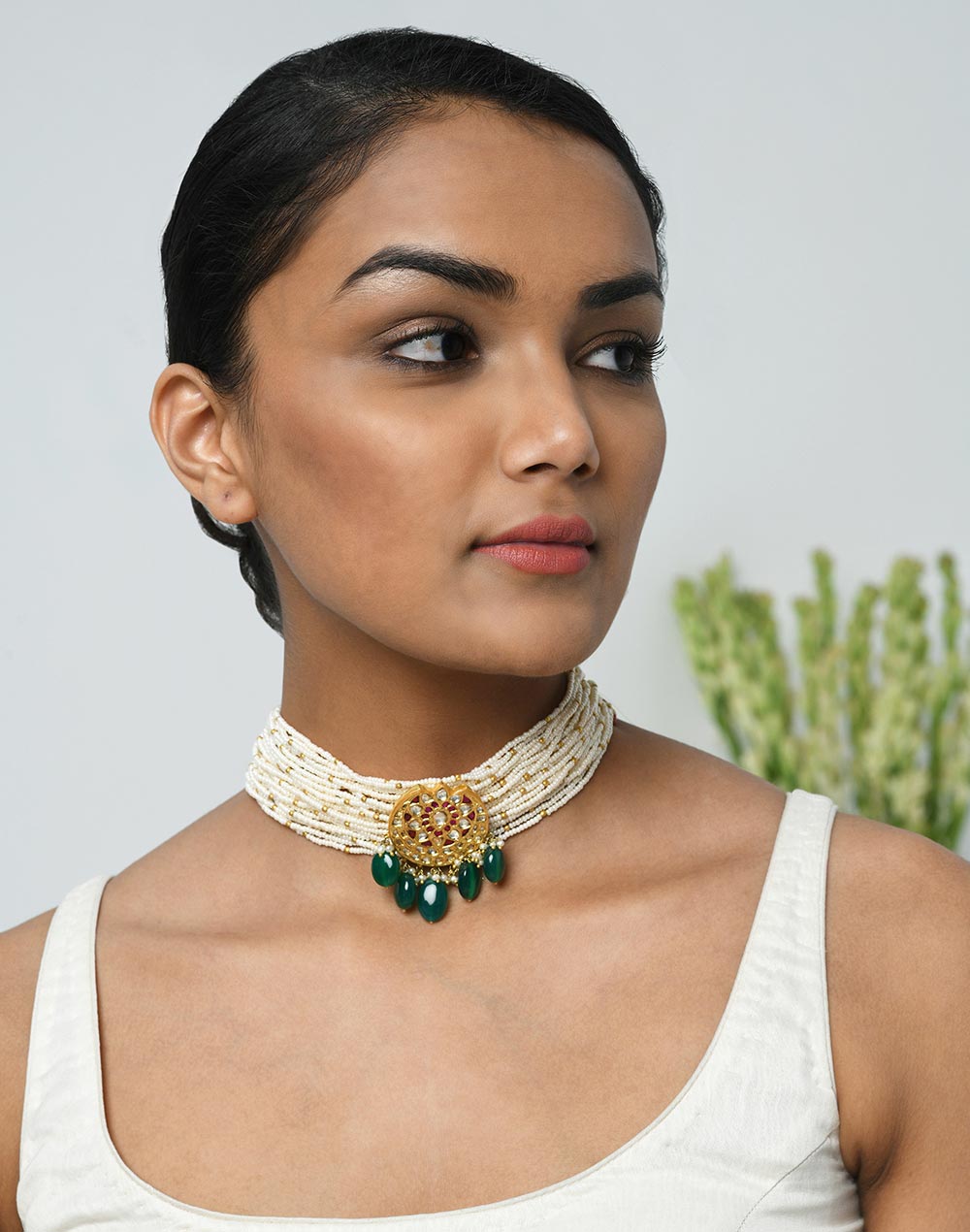 Silver Gold Plated Choker Necklace