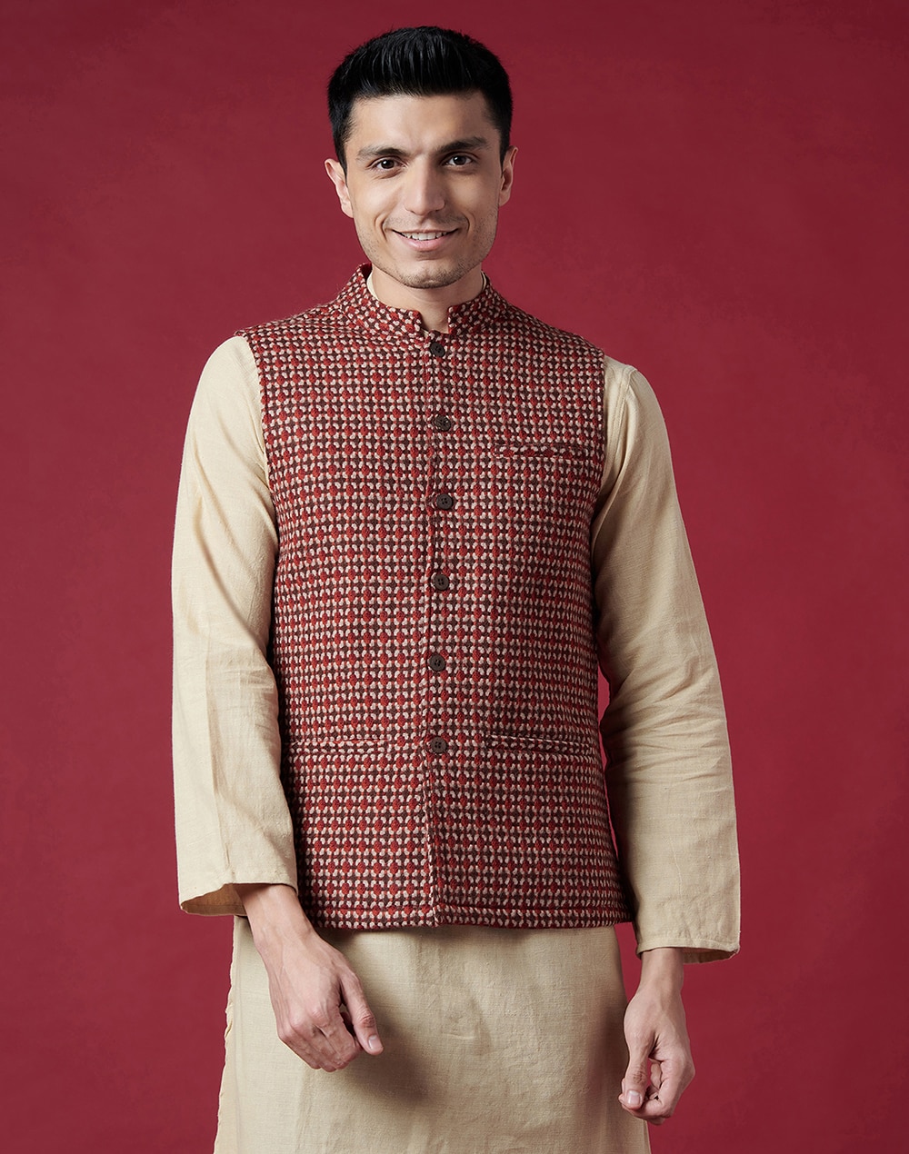 Wool Tweed Nehru Jacket