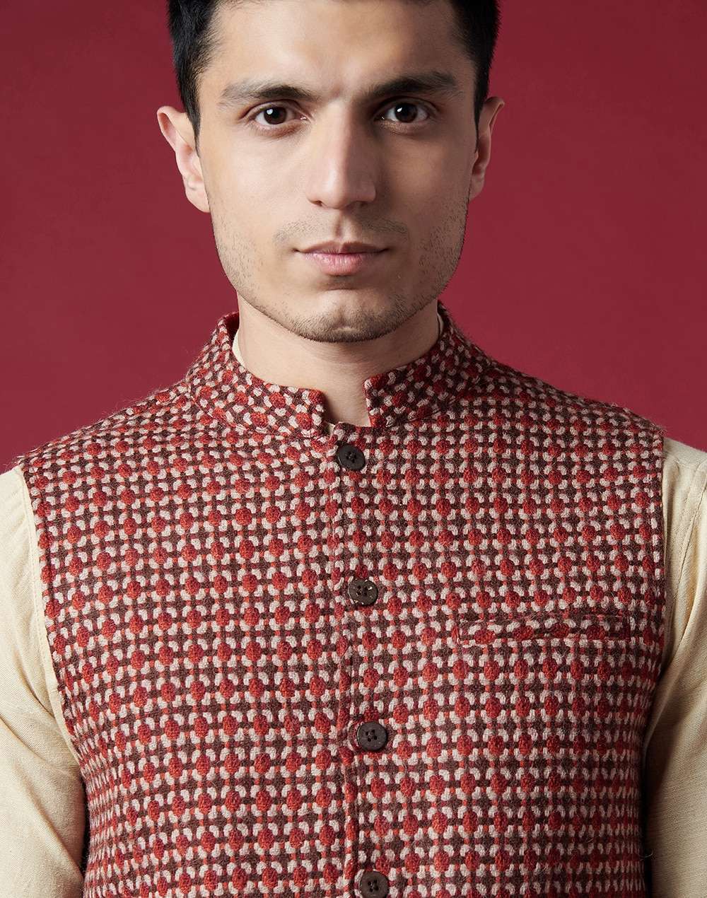 Wool Tweed Nehru Jacket