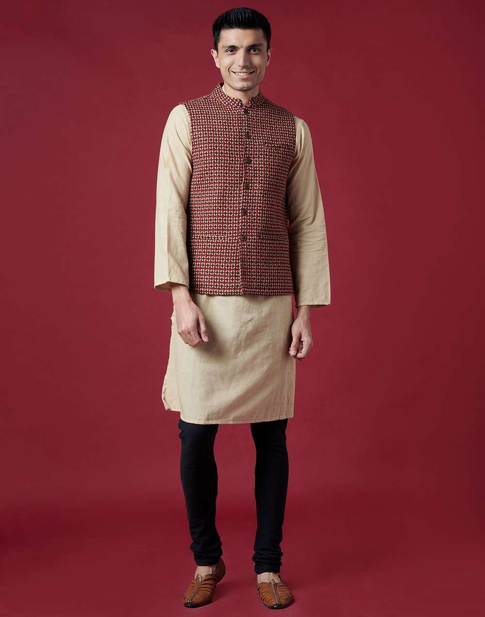 Wool Tweed Nehru Jacket