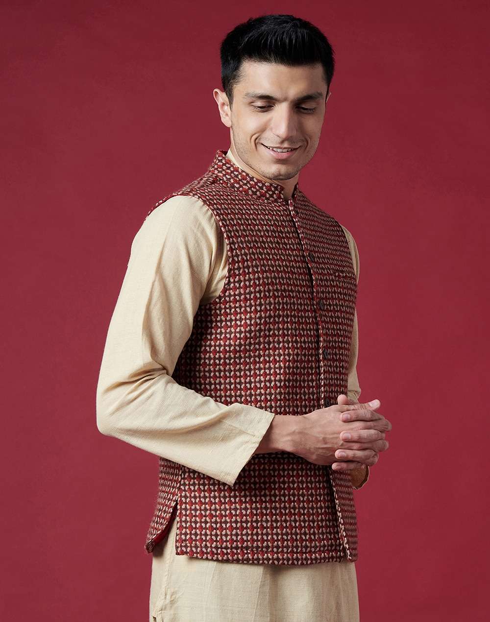 Wool Tweed Nehru Jacket