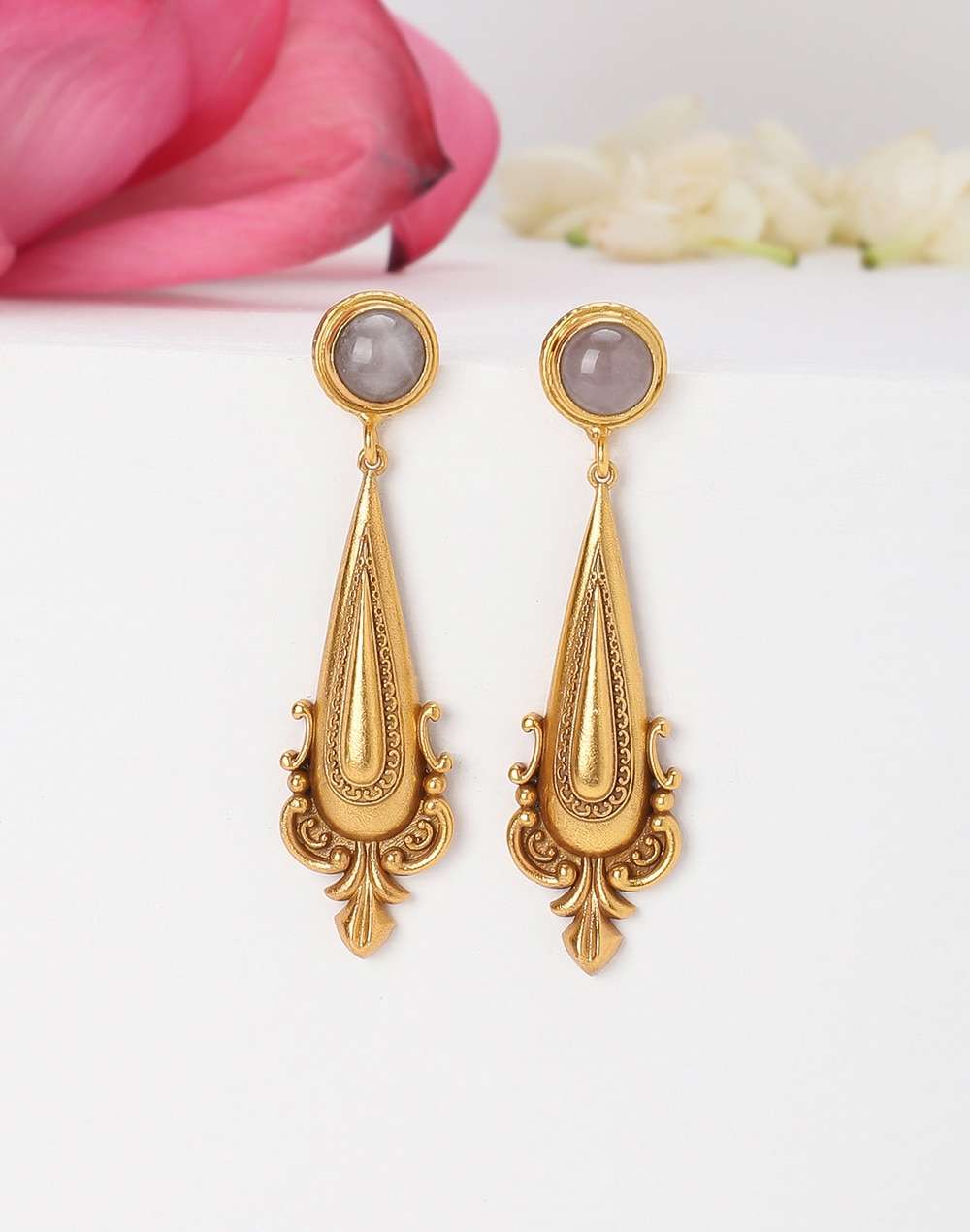 Silver Golden Dangler Earrings