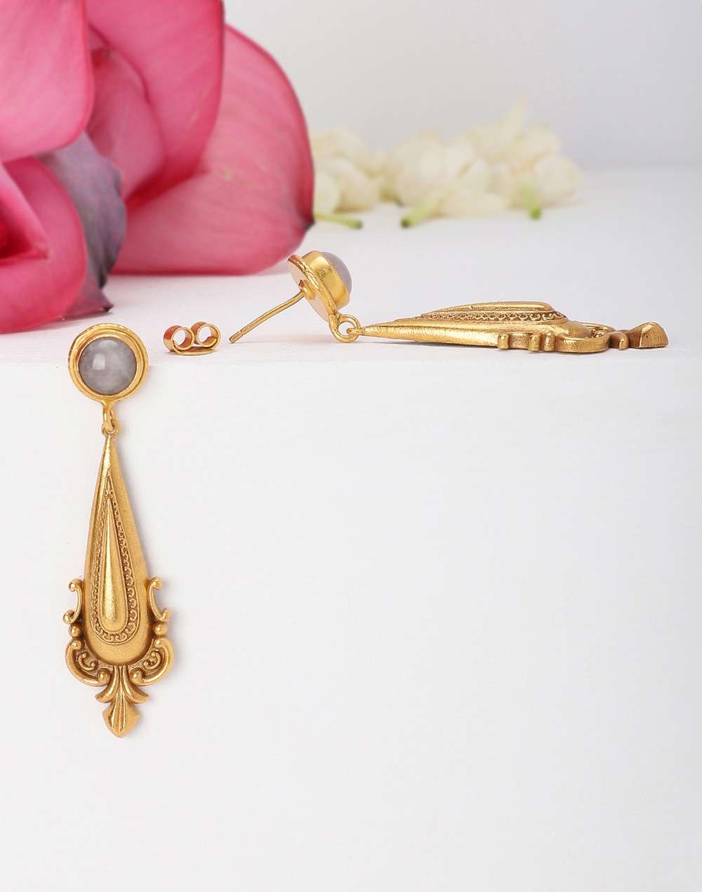 Silver Golden Dangler Earrings