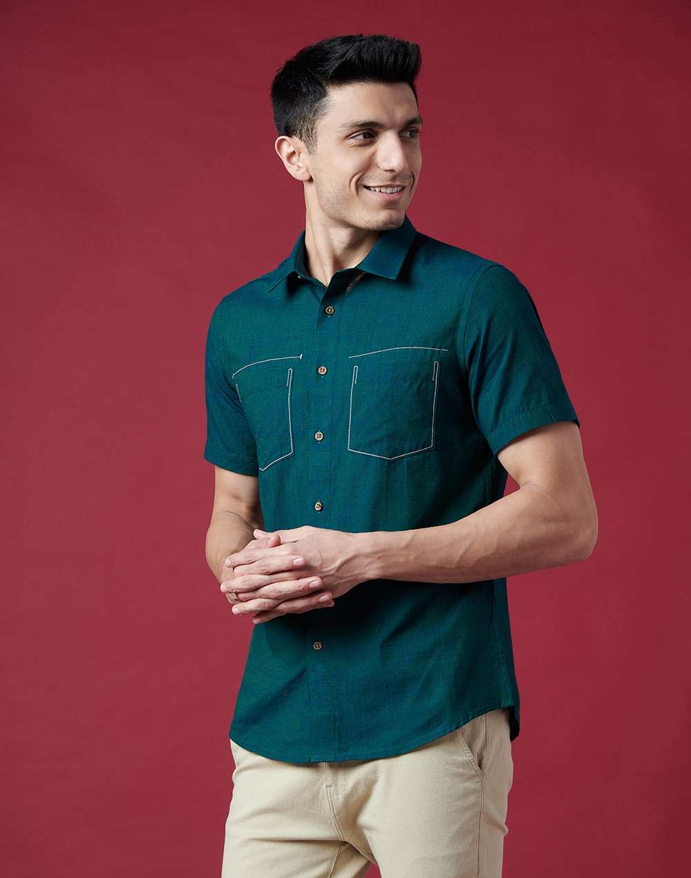 Cotton Nagari Slim Fit Casual Shirt