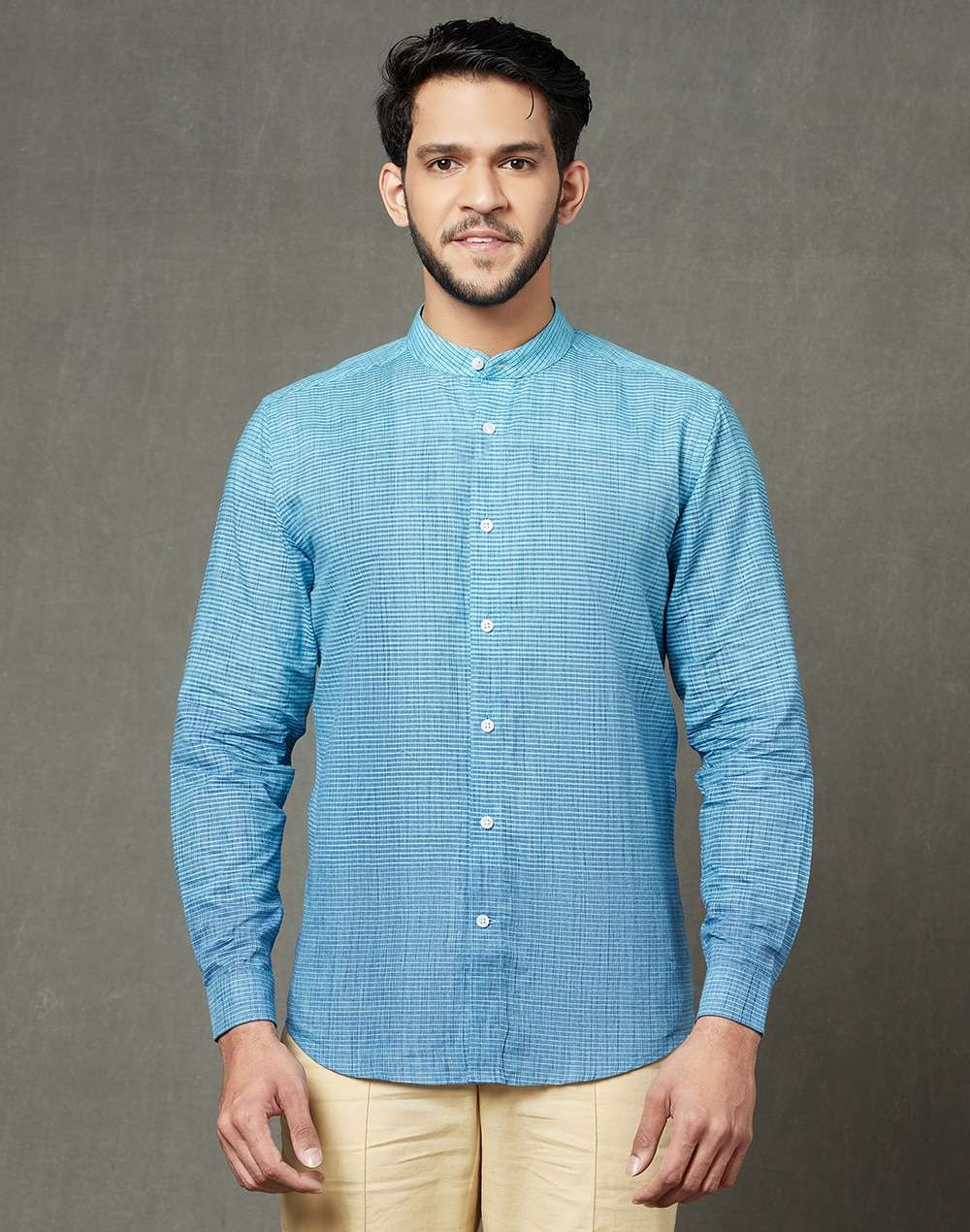 Cotton Nagari Striped Slim Fit Shirt
