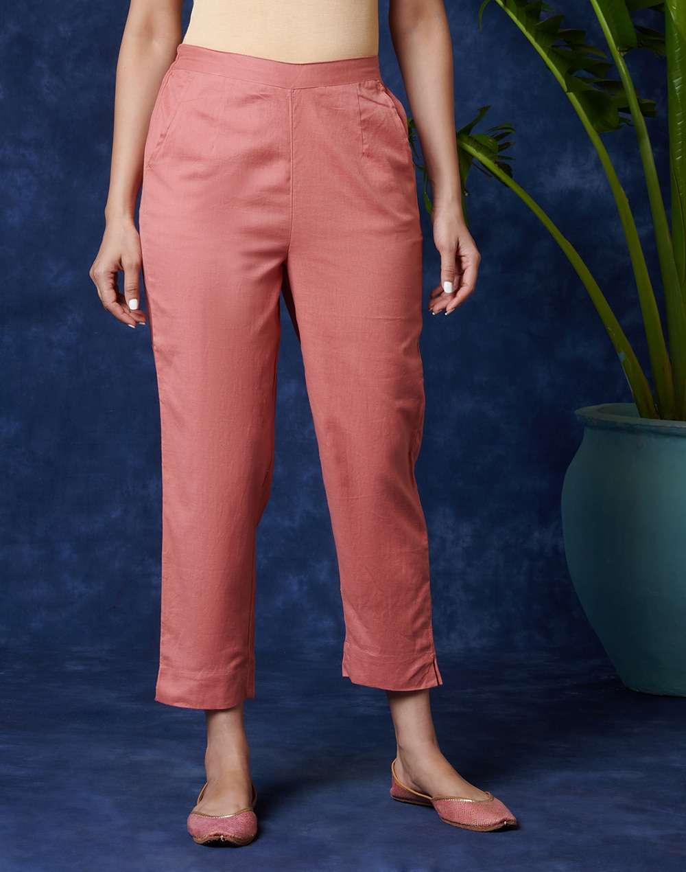 FabNu Cotton Linen Flax Tapered Pant
