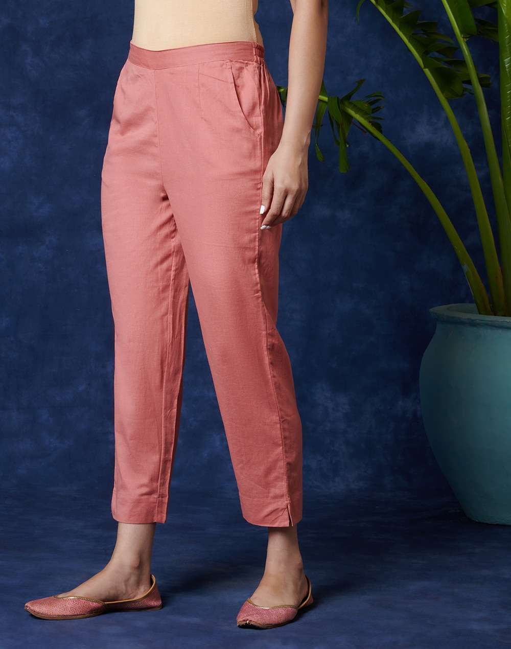 FabNu Cotton Linen Flax Tapered Pant