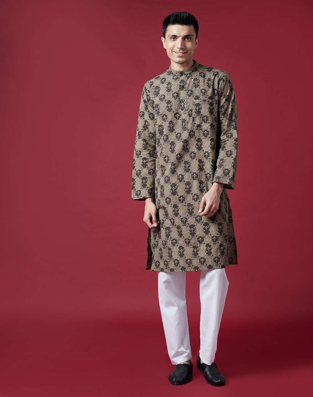 Cotton Slub Block Printed Long Kurta