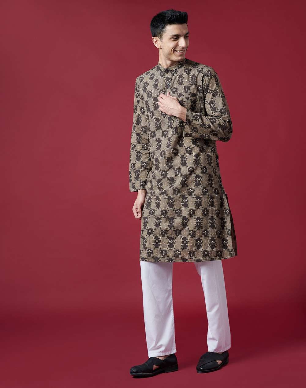 Cotton Slub Block Printed Long Kurta