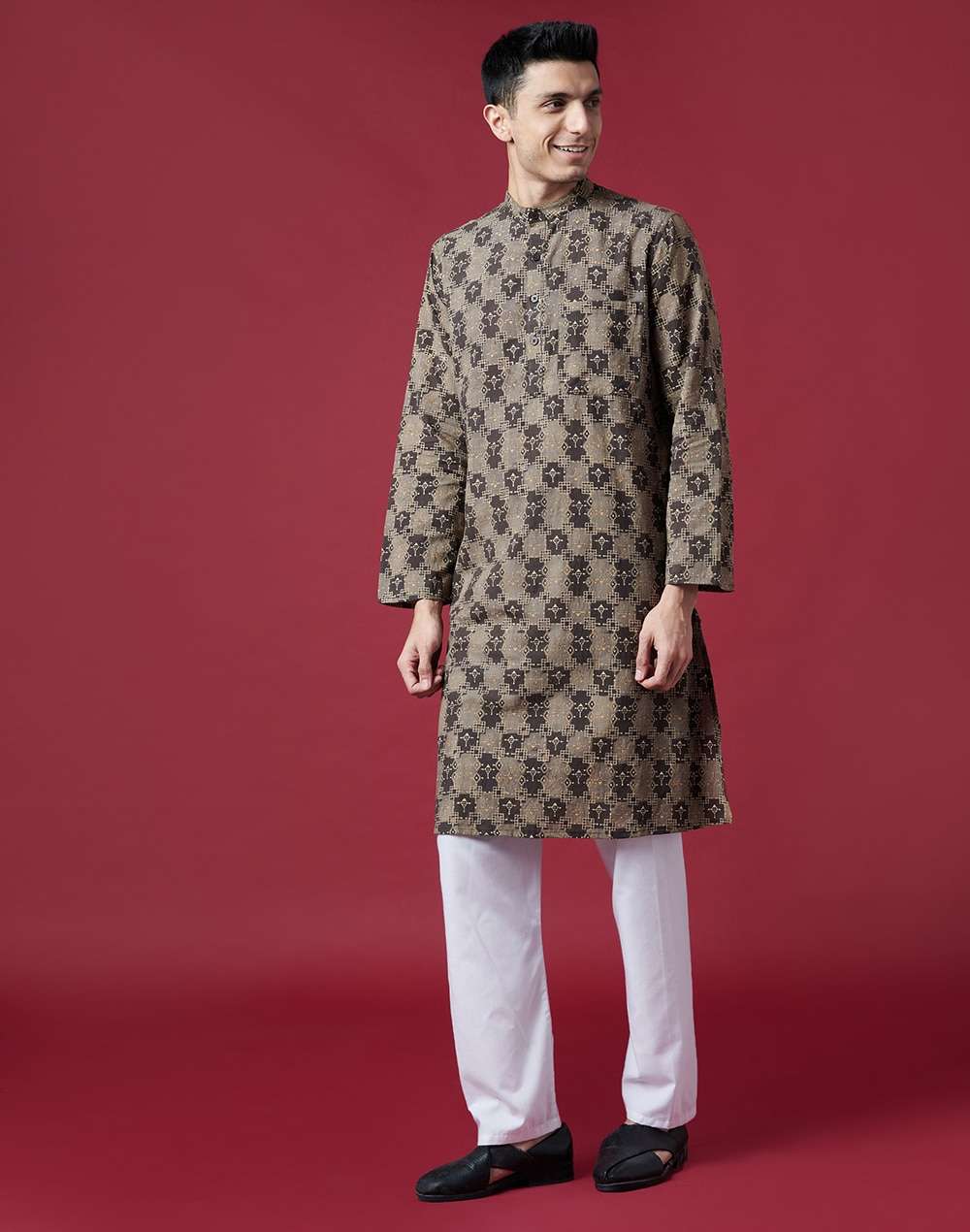 Cotton Slub Block Printed Long Kurta