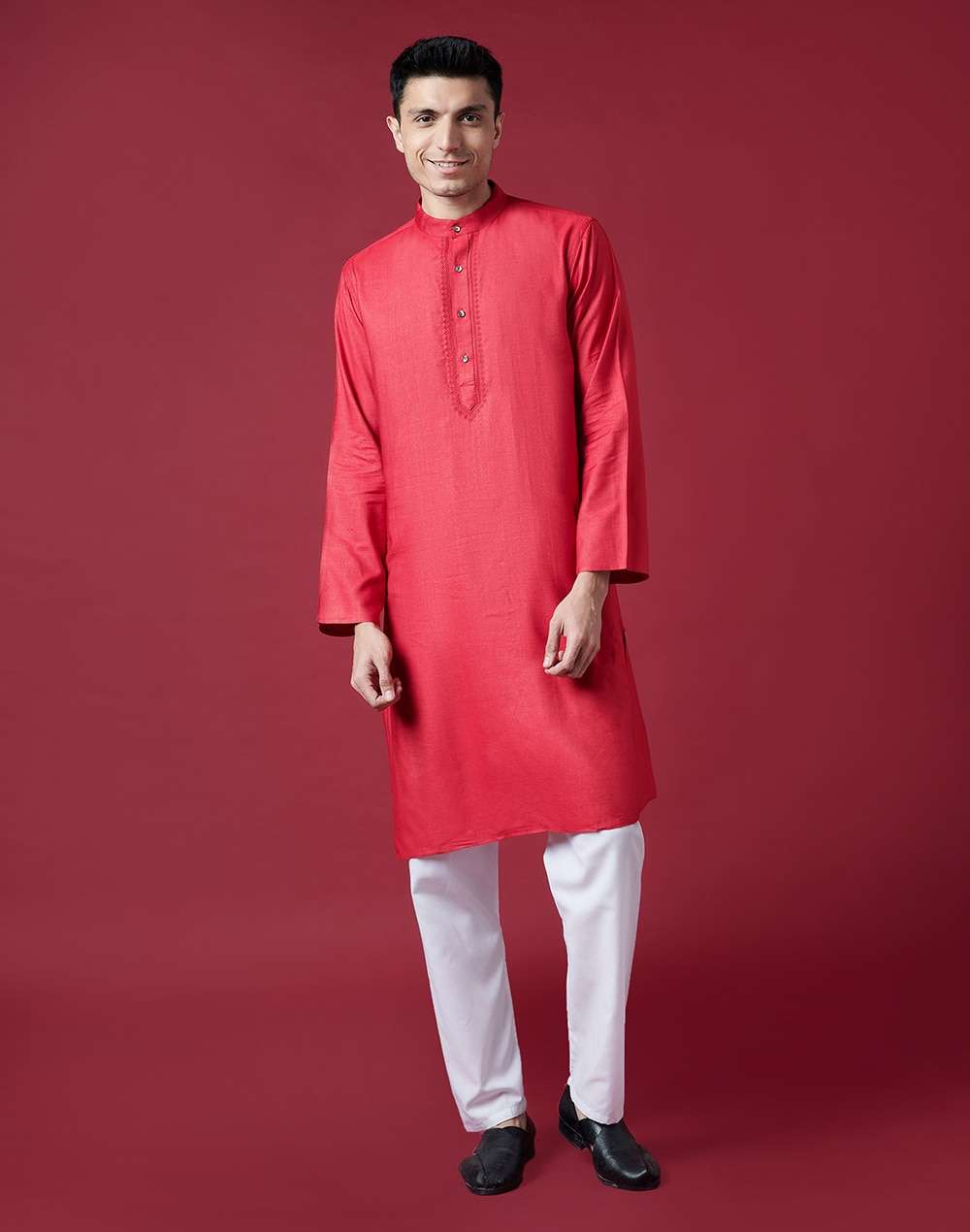 Viscose Tussar Embroidered Long Kurta